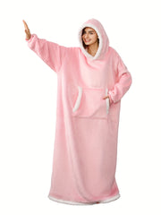 Fuzzy Hooded Night Robe Long Sleeve Women's Sleepwear