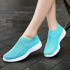 Women's Knit Slip-on Walking Shoes for Outdoor Casual Sneakers