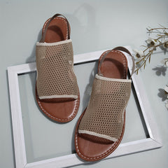 Women's Mesh Sandals Faux Leather Ankle Strap Shoes