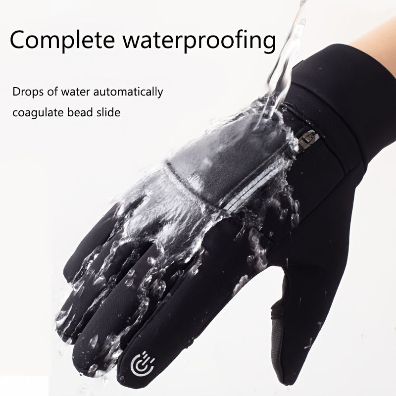 Winter Velvet Warm Gloves Non-slip Waterproof Touch Screen