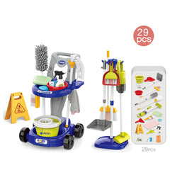 Kids Pretend Play Cleaning Cart Toy Set with Vacuum