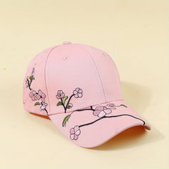 Embroidered Plum Blossom Baseball Cap