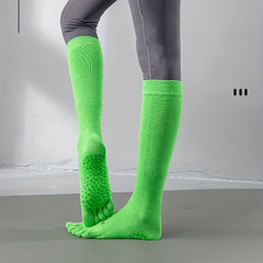 Non-slip Over Calf Yoga Socks with Grips for Pilates Barre Ballet