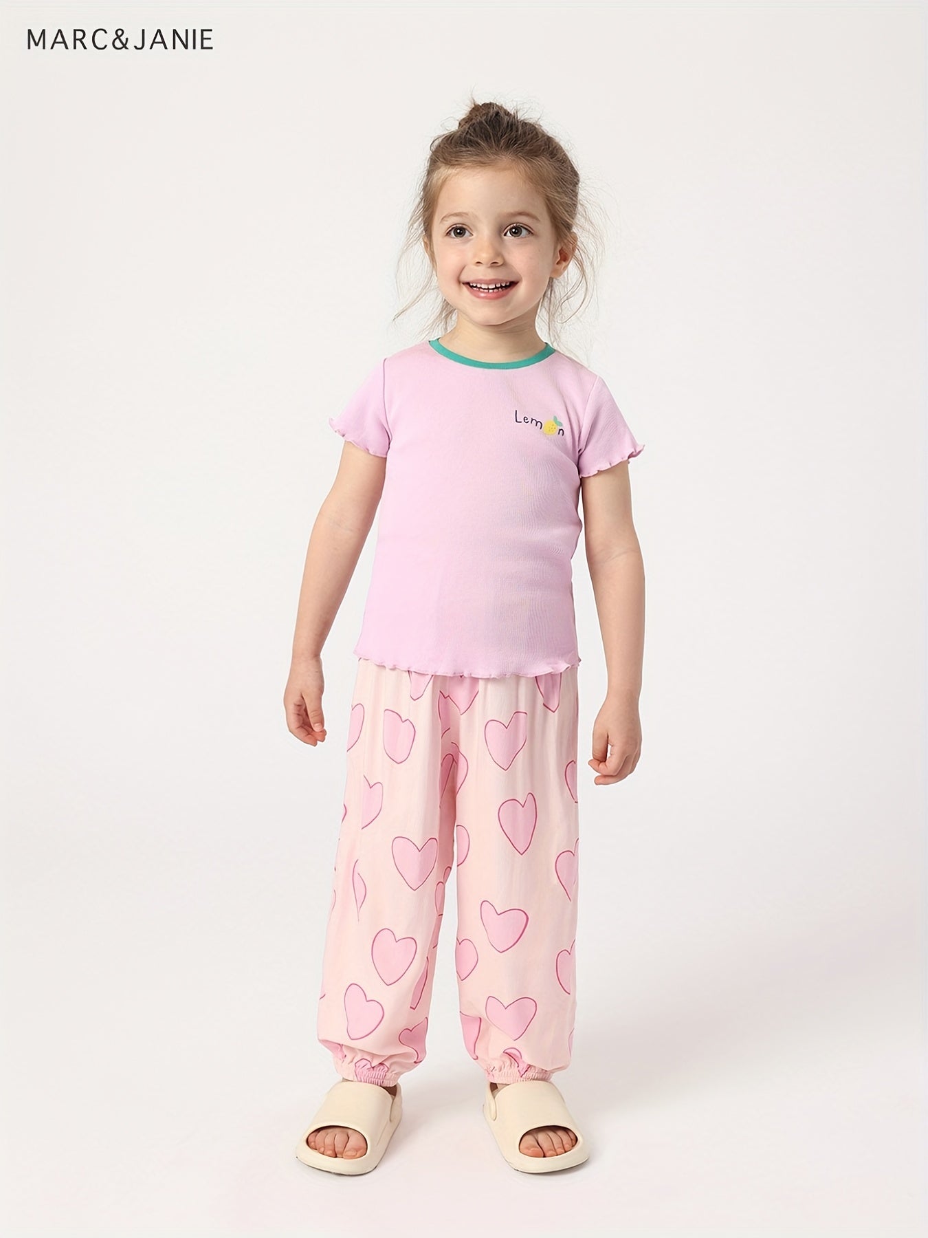 Girls Bee Graphic Print Baggy Elastic Cuff Pants Kids Summer Breathable Pants