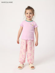 Girls Bee Graphic Print Baggy Elastic Cuff Pants Kids Summer Breathable Pants
