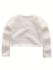 Baby Girls Floral Embroidery Knit Cardigan for Spring Autumn