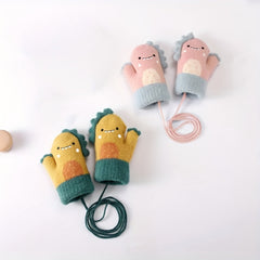 Kids Winter Dinosaur Full Finger Baby Mittens