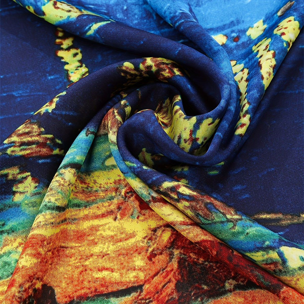 Vintage Starry Sky Print Bandana Silk Scarf Classic Head Wrap Turban
