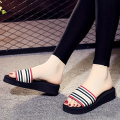 Stripes Soft Thick Sole Sports Sandals Non Slip Slides