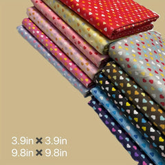 11pcs Heart Shaped Polyester Fabric for DIY Sewing Scrapbooking