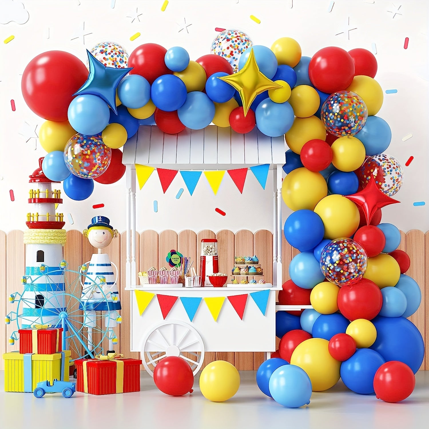 120pcs Matte Latex Balloons Sequin Balloons Carnival Circus Set