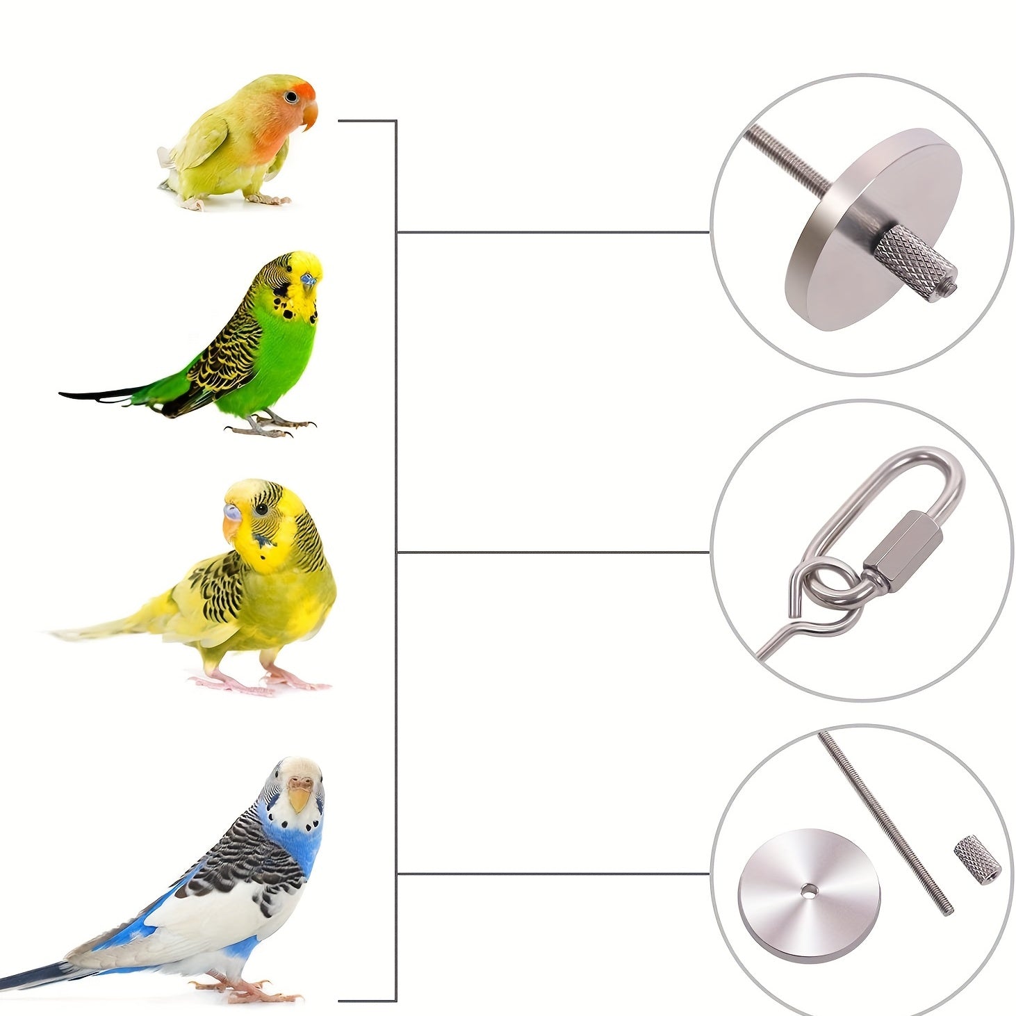 Large Parrot Food Rack with Foraging Toys & Snack Skewer