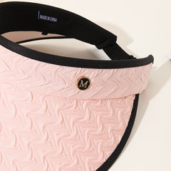 Pink Visor Hat Wide Brim Ponytail Sun Hat UV Protection