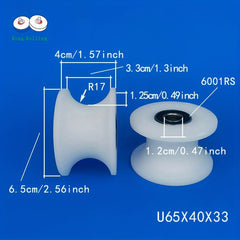 4pcs Sliding Door U Groove Rollers Nylon Groove Wheel Rail Wheel