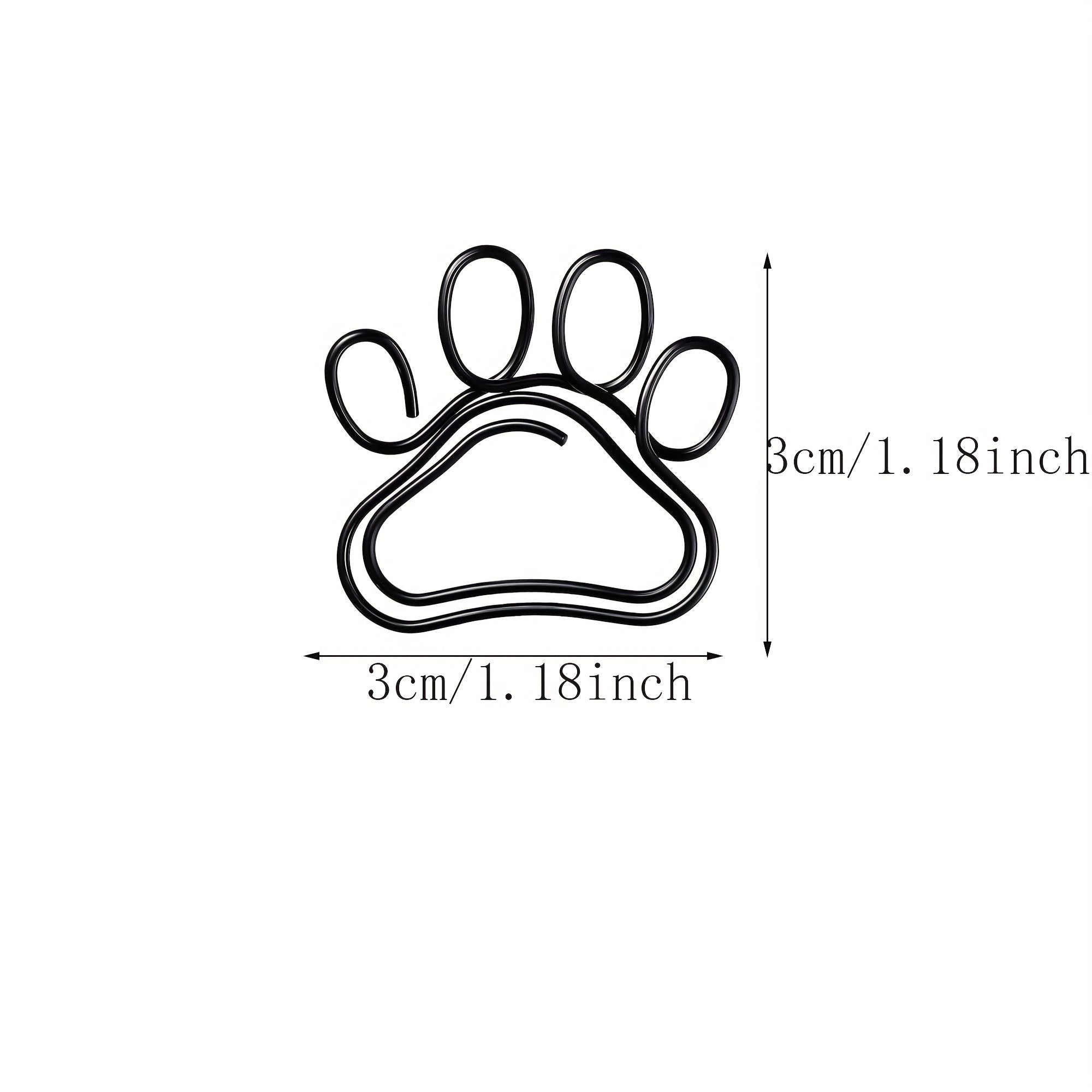 30PCS Small Dog & Cat Paw Shaped Paper Clips Mini Animal Bookmark