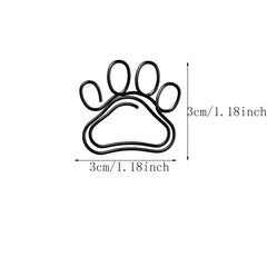 30PCS Small Dog & Cat Paw Shaped Paper Clips Mini Animal Bookmark
