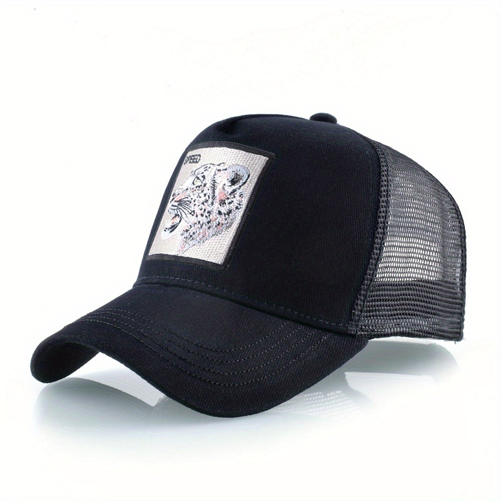 Snow Leopard Embroidery Baseball Cap Animal Sunshade Hat
