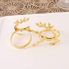 6pcs Christmas Deer Napkin Rings for Table Settings