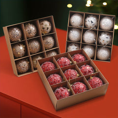 9pcs Shatterproof Christmas Tree Ball Decorations - Solid Style
