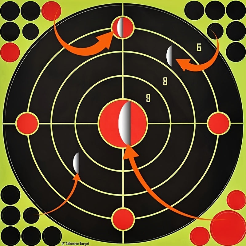 10pcs Stick & Splatter Self-Adhesive Targets 20-32 cm for Outdoor Training