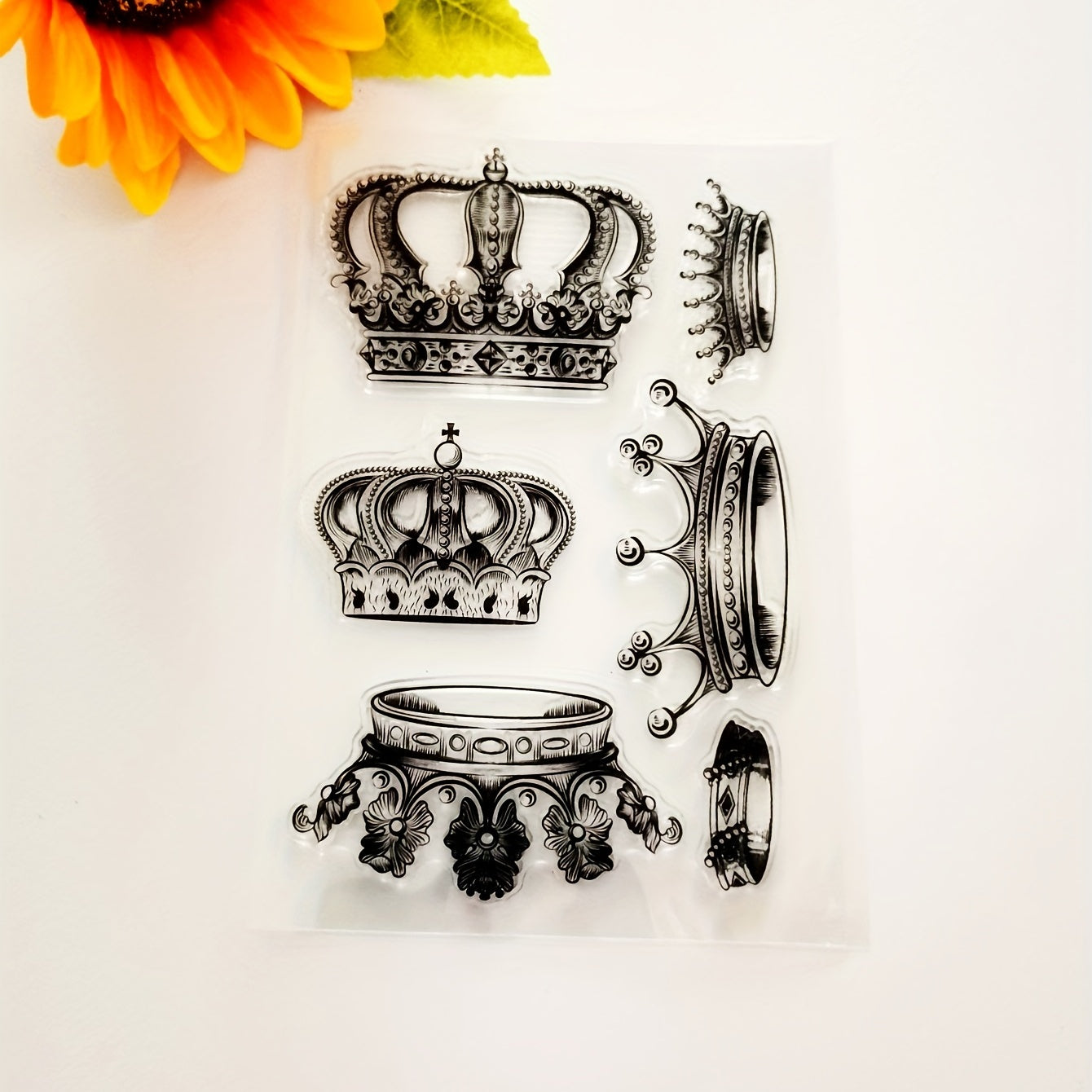 1pc Crown DIY Decorative Painting Tools Silicone Transparent Stamp