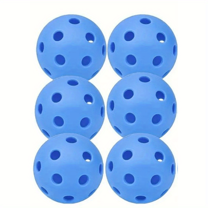 6pcs 40 Holes Outdoor Pickleball Ball Set 74mm High Elasticity Stable