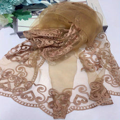 Boho Square Scarf Lace Embroidery Bandana Women Neckerchief Decorative Shawl