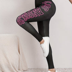 High Waist Yoga Leggings Letter Print Fitness Pants Gym Workout Activewear