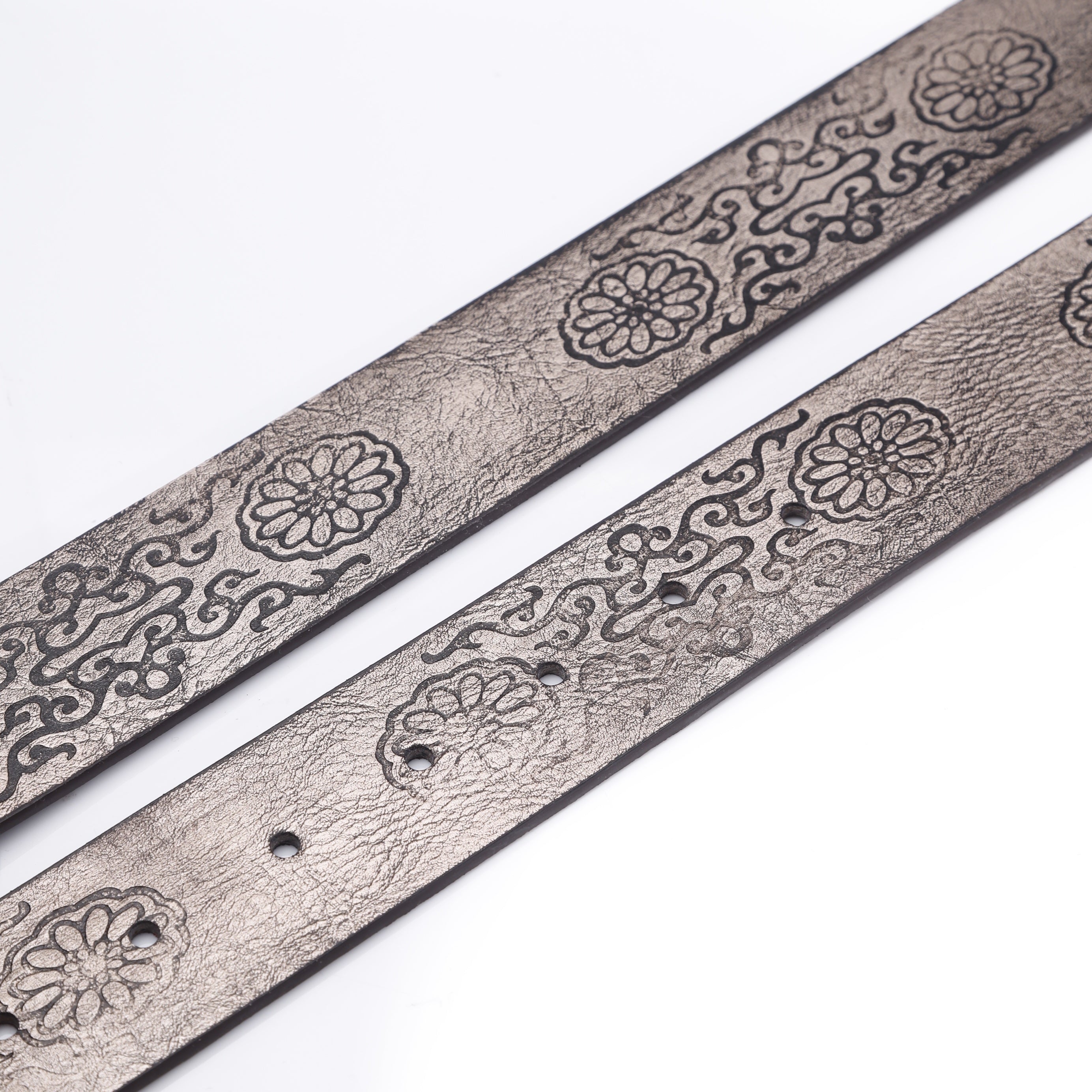 Retro Men's Turquoise Inlaid Rhinestone Wide Leather Belt
