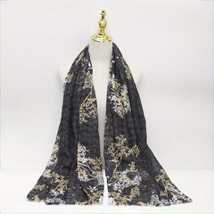 Vintage Floral Tree Print Scarf Hijab Shawl