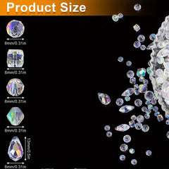 200Pcs Glass Beads Set Assorted Crystal Beads For Jewelry Making