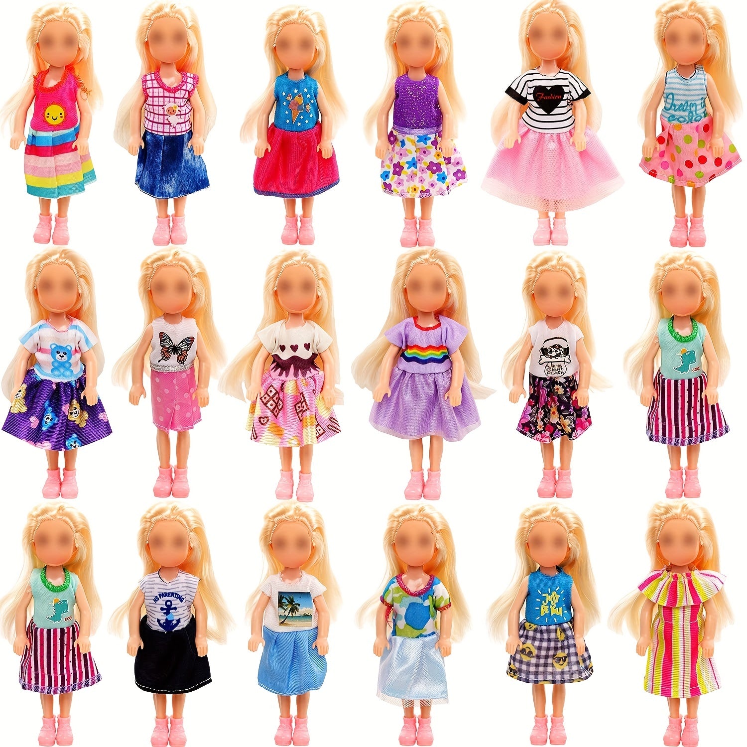 16pcs Doll Clothes & School Toys Backpack Learning Kit for 13 Dolls