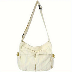 Casual Solid Crossbody Bag Hobo Bag With Pockets