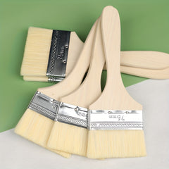 Long Handle Wool Brush Set Wooden Handle Paint Brush Soft Hair Brush Barbecue