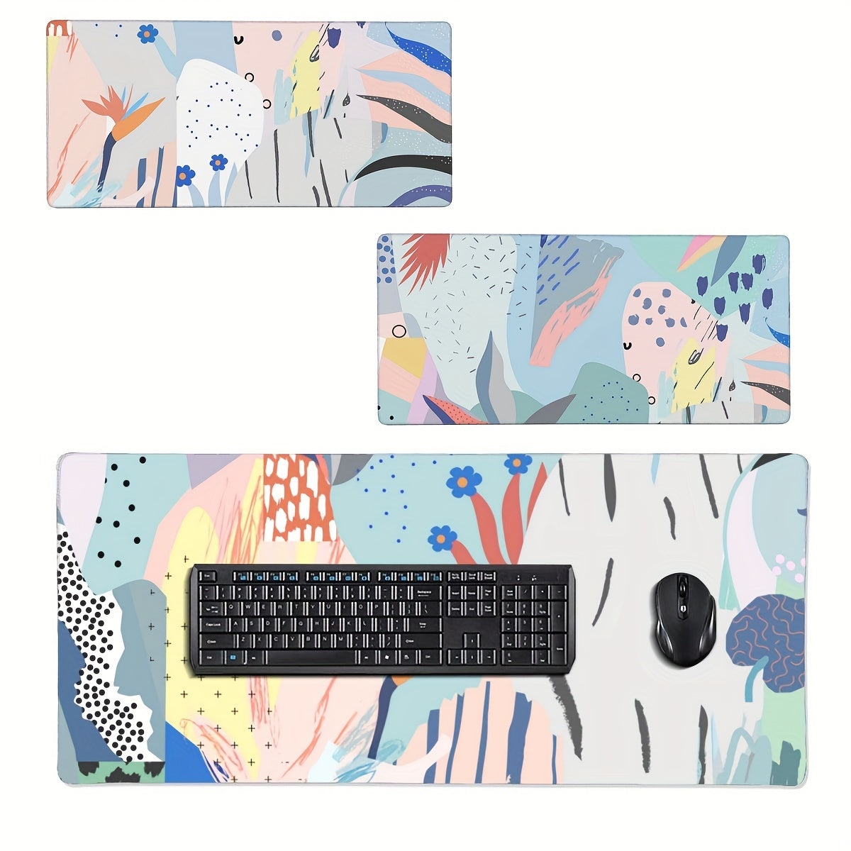Abstract Art Mouse Pad for Office Laptop, Non-Slip Rubber Base - 35.4in x 15.7in