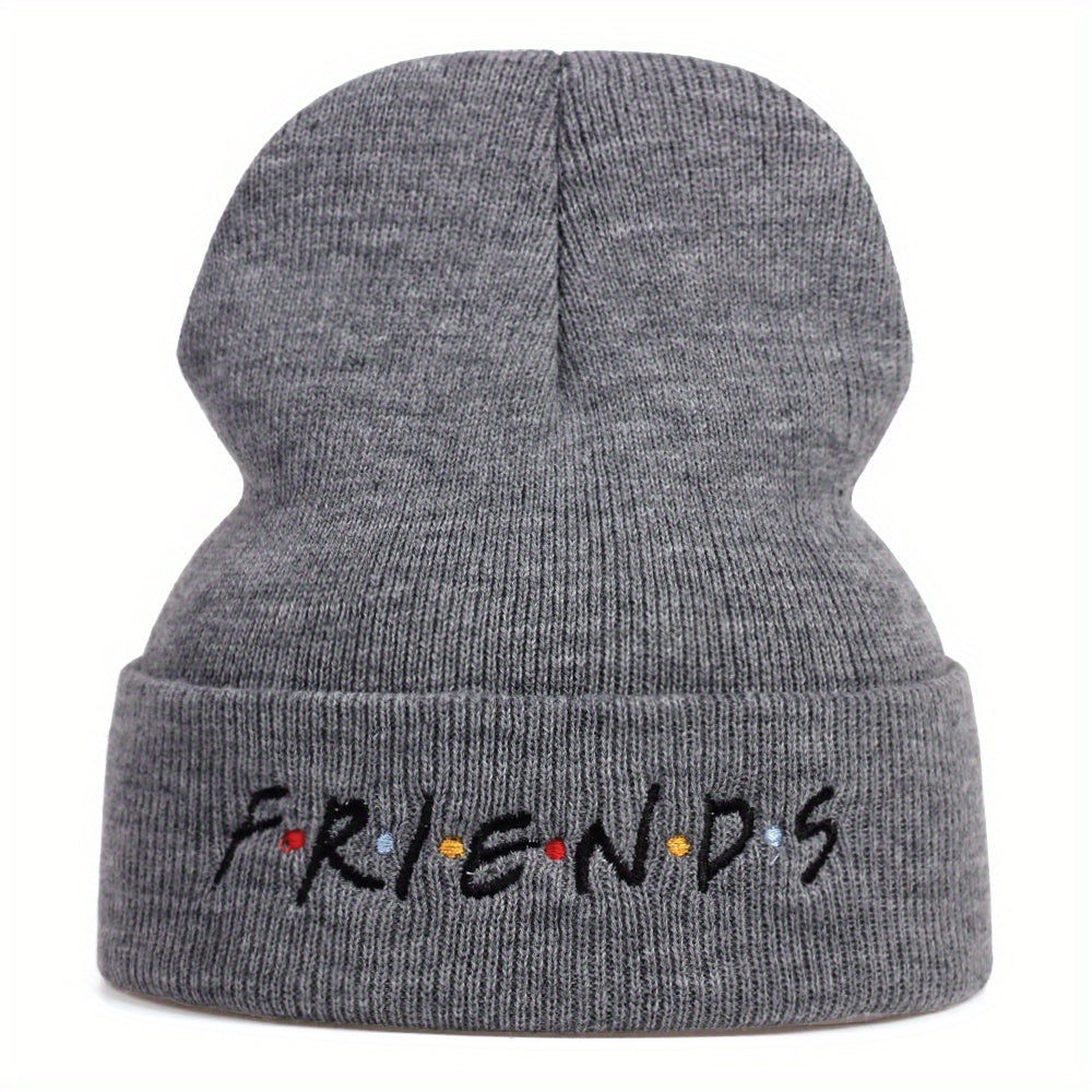 Fashionable Sport Windproof Knit Beanie Hat With Letter Friends
