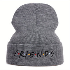 Fashionable Sport Windproof Knit Beanie Hat With Letter Friends