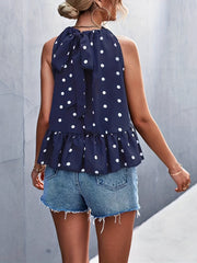 Polka Dot Halter Neck Top for Women