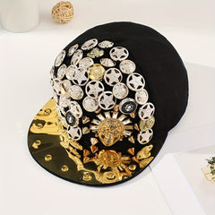 Rivet Head Pentagram Snapback Hat Hip Hop Adjustable Baseball Cap Unisex