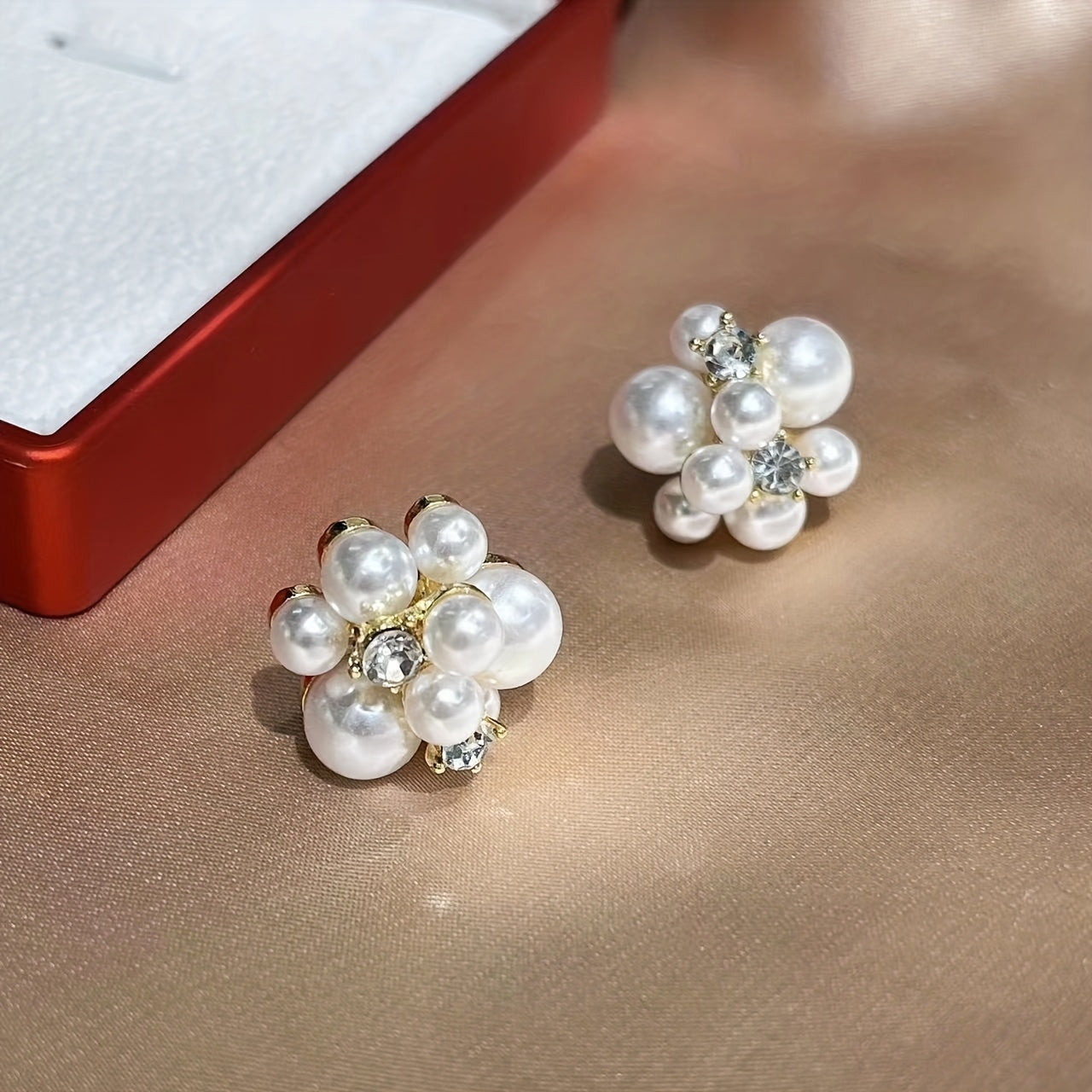 Flower Ball Rhinestone Earrings for Girls