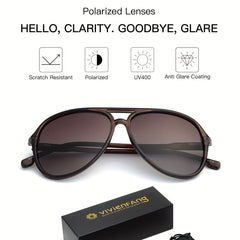 Retro Aviator Sunglasses for Men - Ultralight, Classic Style and Large Frame