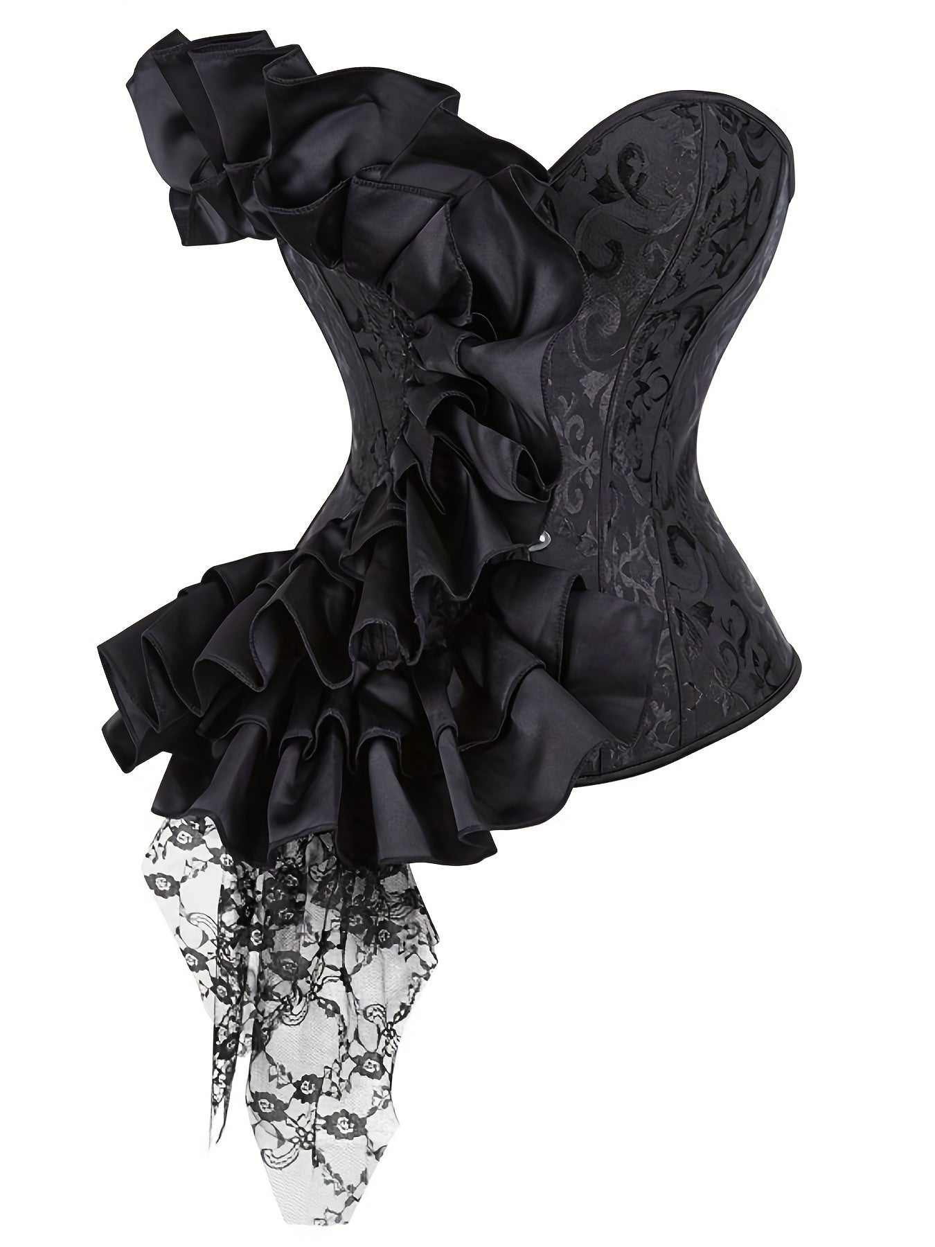 Strapless Corset Bustier Tummy Control Lace Up Body Shaper