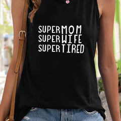 Sleeveless Sports Vest Round Neck Casual Tops Women's Activewear