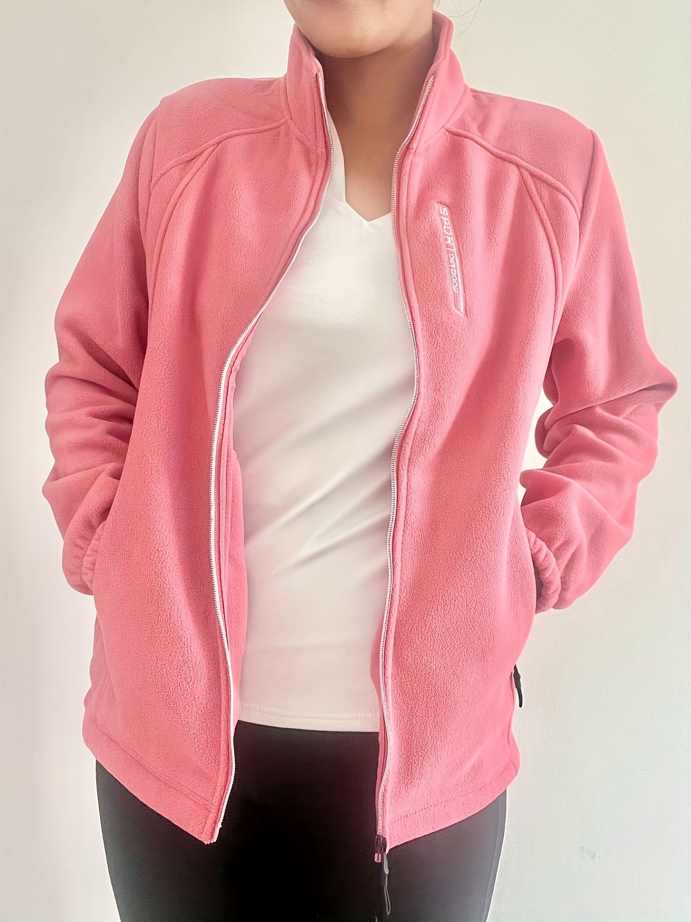 Fleece Liner Sports Jacket Long Sleejsonves Mock Neck Keep Warm