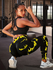Tie Dye Butt Lifting Yoga Sports Leggings High Waist