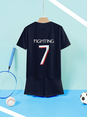 Girls Basketball 2pcs Tee & Shorts Set Breathable Sports Outfit
