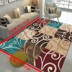 Geometric Crystal Velvet Area Rug Soft and Comfortable Non Slip TPR Base