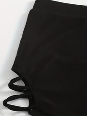 Criss Cross Side Swimwear Shorts High Stretch