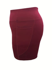 2 Pack Plus Size High Rise Yoga Shorts Set With Phone Pockets
