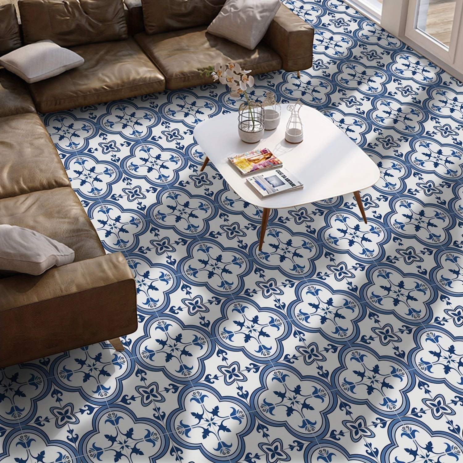 Moroccan Peel And Stick Floor Tile 0.7mm Thickness